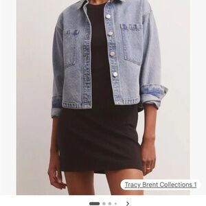 Z Supply All Day Cropped Denim Jacket - Sun Bleached Indigo Large